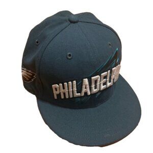 Philadelphia Eagles Hat New Era Adult Fitted 6 5/8 Green Football Cap Spell Out